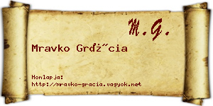 Mravko Grácia névjegykártya